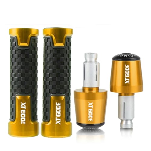 Für YAMAHA XT600E XT600 E 2016-2025 Motorrad 7/8'' 22mm Hand Griff Griffe Lenker Grip Enden Stecker(Gold gold) von XIAOCE