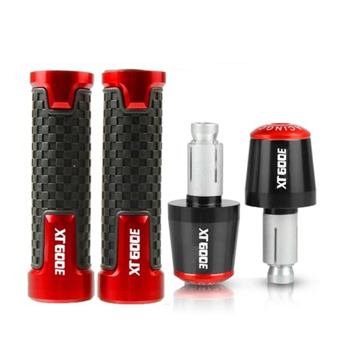 Für YAMAHA XT600E XT600 E Motorrad 7/8'' 22mm Hand Griff Griffe Lenker Grip Enden Stecker 2015-2025(Red black) von XIAOCE