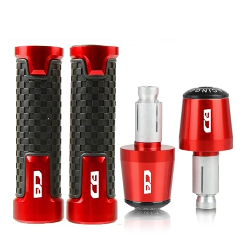 Motorrad 22mm Lenkergriffe Lenkergriff Enden Stecker Für HONDA CB190R CB250R CB125R CB300F CB500 F/X CB1300 CB1000R CB190(Red red black) von XIAOCE