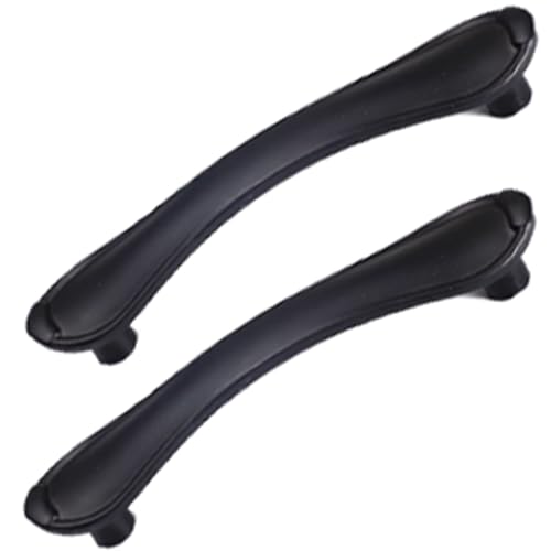 XIAODANHUA 2 Stück Küchengriffe Schwarze Kleiderschranktürgriffe Zinklegierung Badezimmerschrank-Zuggriffe für Schrank Möbel Sideboard mit Schrauben (Hole Distance 192mm) von XIAODANHUA