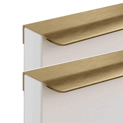 XIAODANHUA Schubladengriffe 2 Stück Gold Badezimmerschränkegriffe Aluminiumlegierung Kleiderschranktürengriffe Verdeckte Möbelgriffe Küchengriffe (Length 200mm) von XIAODANHUA