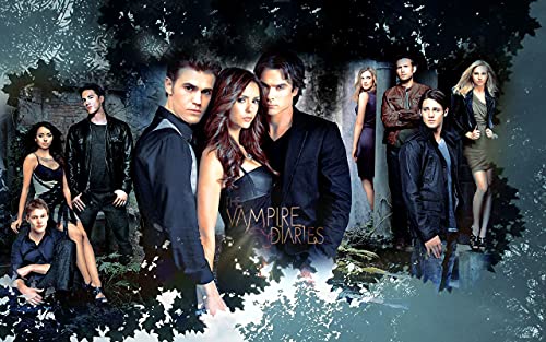 XIAODUO 5D Diamond Painting, The Vampire Diaries Poster,Diamant Painting Set, DIY Diamant Malerei Vollbohrer Kits, Malen Nach Zahlen, Stickerei Kunsthandwerk House Wall Dekoration 50X70cm von XIAODUO