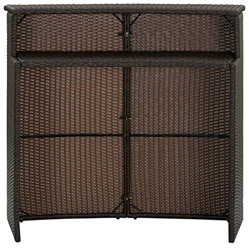 XIAOGUANG Garten-Bartisch, Kleiner Esstisch, Bartische & -theken, Bar Tisch, Hochtisch, Stehtisch, Thekentisch, Braun 120x55x110 cm Poly Rattan von XIAOGUANG