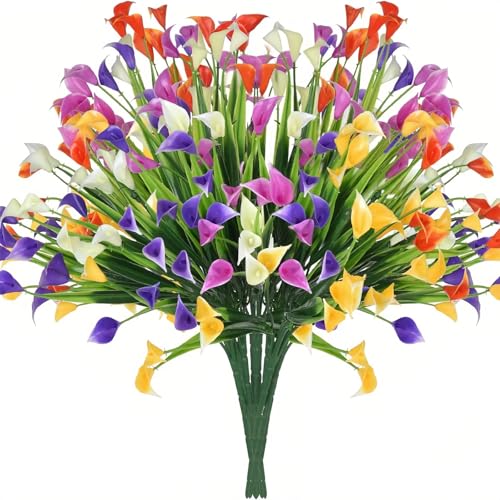 XIAOGUDONG 10 Bündel Künstliche Calla-Lilien – Hochwertige Dekoration Aus PE Und Seide Mit Dampf Für Hochzeiten/Schlafzimmer/Essbereiche Im Innen- Und Außenbereich von XIAOGUDONG