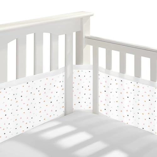 XIAOGUDONG Atmungsaktives Netz-Babybettgitterpolster – Verstärktes Sicherheitspolster Mit Gewebten Kanten, 3 Mm Netz-Luftstromtechnologie, 100% Polyesterfaser, b von XIAOGUDONG