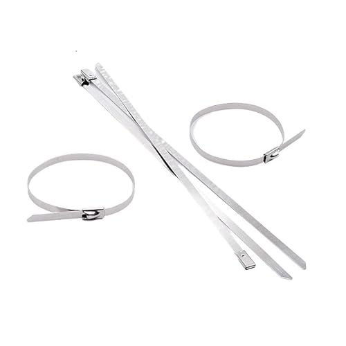 XIAOGYYE 10 Stück 12 Mm, 0,47 Zoll, Auspuffband, Mehrzweck-Kabelbinder Aus Edelsta304, Selbstsichernde Kabelbinder/10Pcs/12 * 700Mm von XIAOGYYE
