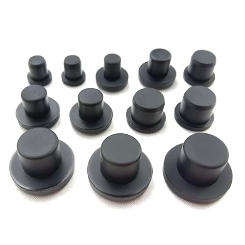 XIAOGYYE 10 Stück Pilzstopfen Aus Silikonkautschuk Für Runde, Konische Löcher (7,5 Mm–8,5 Mm)/Black/a 11Mm(0.433 Inch) von XIAOGYYE