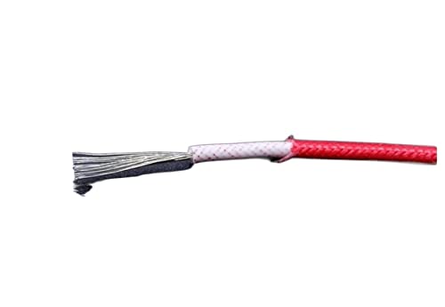 XIAOGYYE 2 M/5 M Hochtemperaturbeständiges Silikonkabel, 300 °C, Weiches Kupferkabel, Fiberglas Geflochtene, Isolierte Fußbodenheizungselemente/1Mm2 (17Awg)/5M von XIAOGYYE