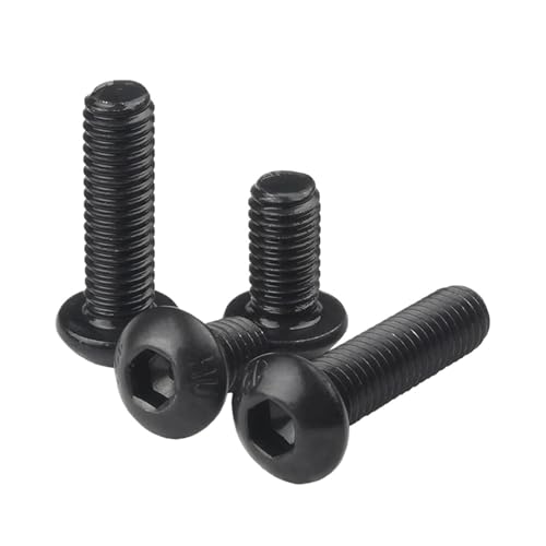 XIAOGYYE 20 Stück, Rund, M2–M8, Edelstaa2-70 Oder Schwarz, Innensechskant-Halbkopfschrauben/10.9 Class Steel/35Mm_M2 von XIAOGYYE