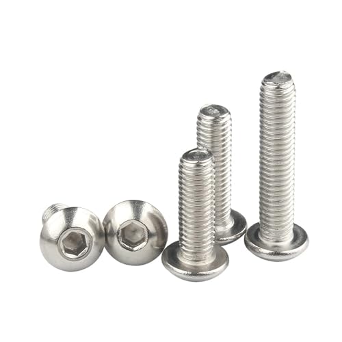 XIAOGYYE 20 Stück Runde Innensechskantschrauben Aus Edelstaa2-70 Oder Schwarz (Güteklasse 10.9) Mit Innensechskant (M2, M2,5, M3, M4, M5, M6, M8)/304 Stainless Steel/40Mm_M2.5 von XIAOGYYE