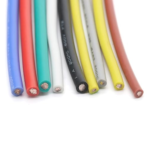 XIAOGYYE 5 M 30, 28, 26, 24 22, 20, 18, 16, 14, 12 Awg Ul3135 Kabel, Hochtemperaturbeständig, Weich, Flexibel, Silikon, Elektronik-Kupferdraht/Black/28Awg XIAOGYYE 5 M 30, 28, 26, 24 22, 20, 18, 16, 14, 12 Awg Ul3135 Kabel, Hochtemperaturbeständig, Weich, Flexibel, Silikon, Elektronik-Kupferdraht/Black/28Awg von XIAOGYYE