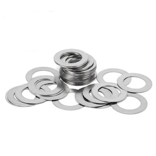 XIAOGYYE 50 Stück/Los M6 M7 M8 Edelstahl-Unterlegscheibe, Ultradünne Dichtung, Ultradünne Unterlegscheibe, Dicke 0,1 Mm, 0,2 Mm, 0,30 Mm, 0,5 Mm, 1 Mm/Thickness 0.5Mm/6 * 11 von XIAOGYYE