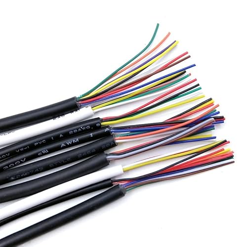 XIAOGYYE 5M Ummanteltes Drahtkabel 22 Awg Kupfersignalkabel 2 3 4 5 6 7 8 10 Kern Weiches Elektronischesokabel Ul2464/Black 22Awg/10Cores von XIAOGYYE