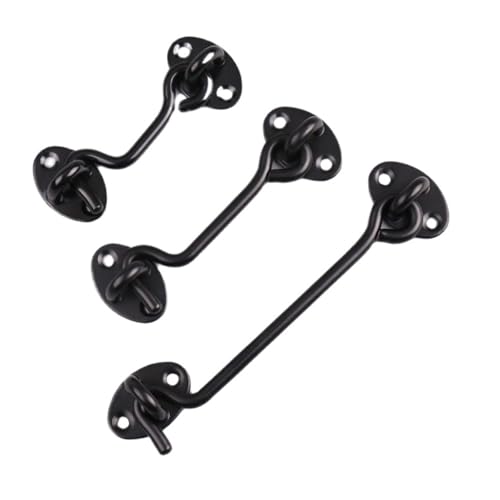 XIAOGYYE Black Stainless Steel Window Lock With Safety Switch Cabin Window Hook Door Eye Latch Silent Catch With Screws/6Inch Sier XIAOGYYE Black Stainless Steel Window Lock With Safety Switch Cabin Window Hook Door Eye Latch Silent Catch With Screws/6Inch Sier von XIAOGYYE