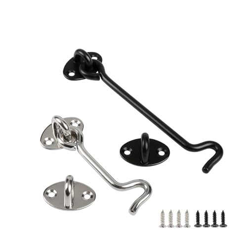 XIAOGYYE Door And Window Hook Stainless Steel Window Lock With Safety Switch Compartment Window Hook Door Eye Lock Buckle With Screws/Sliver-3 Inch XIAOGYYE Door And Window Hook Stainless Steel Window Lock With Safety Switch Compartment Window Hook Door Eye Lock Buckle With Screws/Sliver-3 Inch von XIAOGYYE