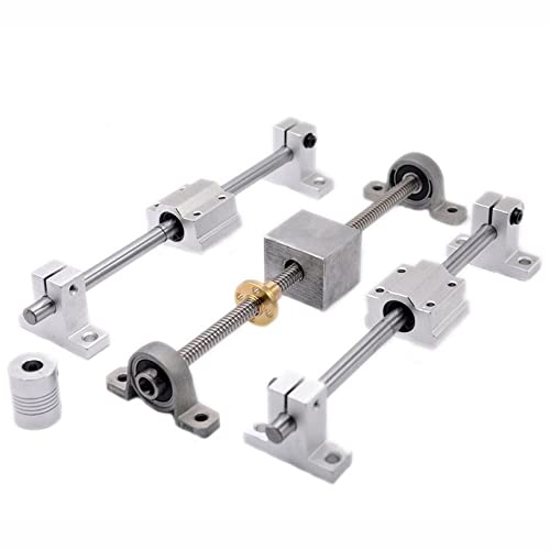 XIAOGYYE Guide Rail 100/500Mm 3D Printer Guide Rail Sets T8 Screw Length 500Mm + Linear Shaft 8X500Mm+Kp08 Sk8 Sc8Uu+ Nut Housing +Coupling + Step Motor/ 8Mm With Motor/100Mm von XIAOGYYE