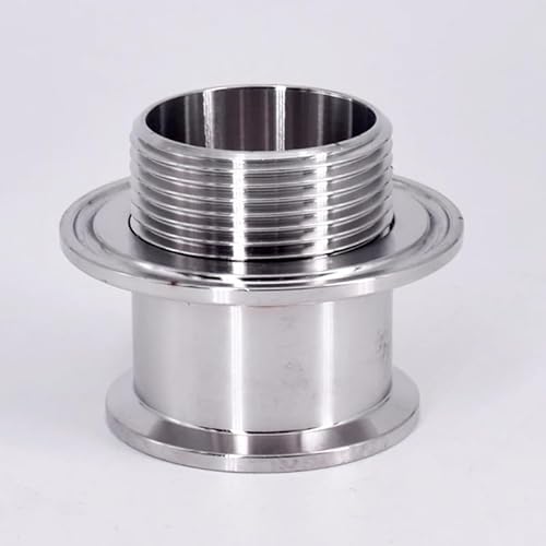 XIAOGYYE Pipe Fitting, Double Ferrule 1.5" 2" Tri Clamp 1-1/4" 1-1/2" Bsp Male Sanitary Pipe Fitting Bulkhead Water Tank Usu304 Homebrew/Without Nut/Dn32-K64Mm-K50.5Mm von XIAOGYYE