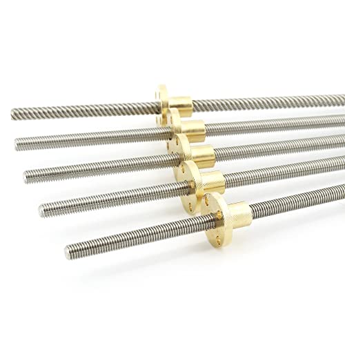 XIAOGYYE Screw Usu304 T6 Screw Length 150Mm 1Mm 2Mm 4Mm 6Mm 12Mm Trapezoidal Spindle 1Pcs With Brass Nut Silver/ 2Mm von XIAOGYYE
