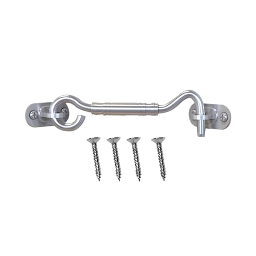 XIAOGYYE Sliding Barn Door Latch For Locking Barn Stainless Steel Heavy Duty Hook And Eye Latch With Screw Black/Silver 1 Piece 108Mm/Sier/108Mm von XIAOGYYE