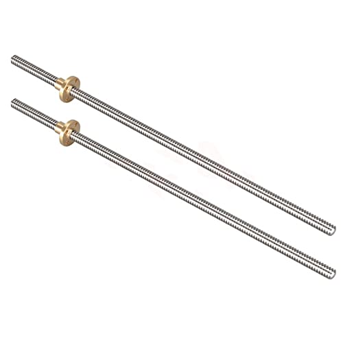 XIAOGYYE Stainless Steel Threaded Rod T8 Screw With Brass Nut For 3D Printerhine Z Axis Linear Guides Stepper Motor Silver/-2Mm/100Mm (1Pcs) von XIAOGYYE