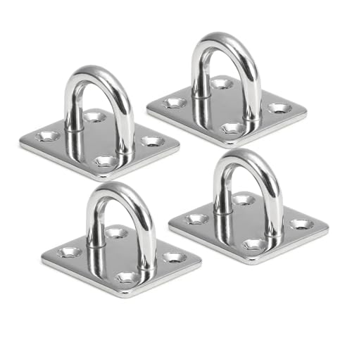 XIAOGYYE U-Type Screw,4Pcs Stainless Steel Square Pad Eye Plate Hook Heavy Duty Ceiling Wall Boating Yacht Sunshade 5Mm/6Mm/8Mm/304 M8 XIAOGYYE U-Type Screw,4Pcs Stainless Steel Square Pad Eye Plate Hook Heavy Duty Ceiling Wall Boating Yacht Sunshade 5Mm/6Mm/8Mm/304 M8 von XIAOGYYE