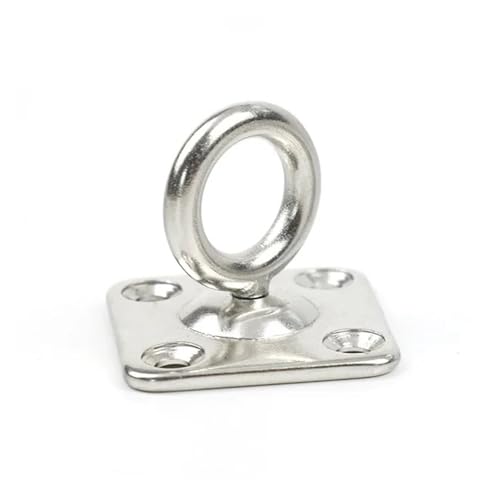 XIAOGYYE U-Type Screw Stainless Steel 304 Fixing Pad Eye Plate Deck Door Buckle Nail Wall Hook Ceiling Mounting Hook/360 Rotate/5Mm von XIAOGYYE