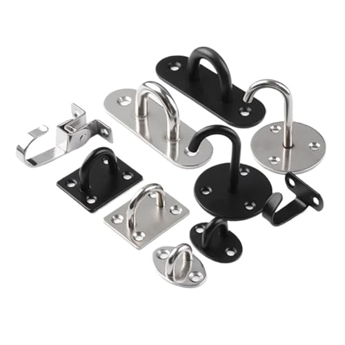 XIAOGYYE U-Type Screws Ceiling Hooks Stainless Steel Eye Plates, Rectangular Pad Eye Plates, Metal Nail Hooks, Deck Buckle Nails/A13 von XIAOGYYE