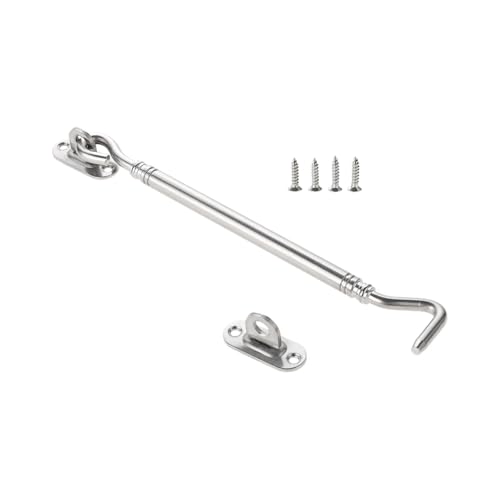 XIAOGYYE Window Catch Hook Stainless Steel Door Lock Sliding Buckle Cabin Hook Eye Latch With Screw Silver/Black Window Latch 1Pc/205Mm Sier XIAOGYYE Window Catch Hook Stainless Steel Door Lock Sliding Buckle Cabin Hook Eye Latch With Screw Silver/Black Window Latch 1Pc/205Mm Sier von XIAOGYYE