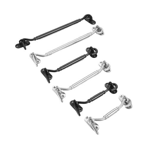 XIAOGYYE Window Hook With Screw Stainless Steel 4/6/8 Inch Hatch Lock Sliding Buckle 110-205Mm Jewel Box Latch 1 Pc/150Mm Black von XIAOGYYE