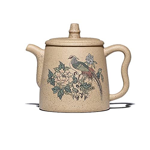 XIAOHUISP Yixing Teekanne Yixing Top Grade Lila Sand Teekanne Roher Erz Sesam Segment Schlamm Gemalte Teekanne Handmade Gemalt Kungfu Tee Set Zisha Gongfu Teekannen (Size : 260ml/9.1oz) von XIAOHUISP