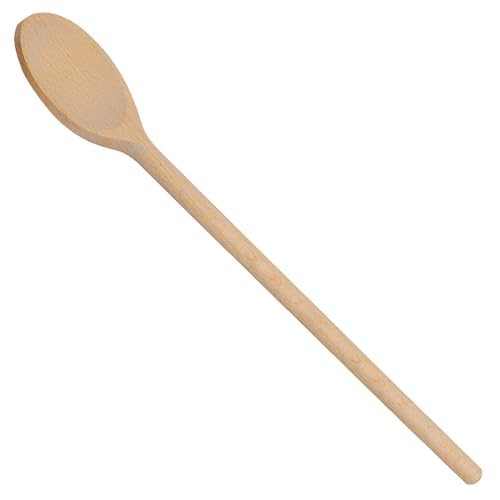 1 Holz Kochlöffel Kochen 30.5 cm,Ovaler Wooden Rührlöffel Spoon zum Kochen und Backen Garantiert Unkaputtbar bei Normaler Anwendung Keine Kratzer im Topf Hitzebeständig Antibakterieller von XIAOJING0