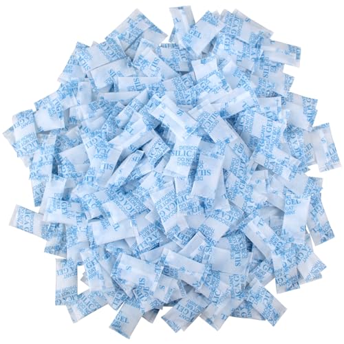 1g x 200 Packs Transparent Silikagel Trockenmittel,Starke Adsorption zur Entfeuchtung in Behältern Bücherregalen Autos Schlafzimmern und Anderen,Feuchtigkeitsaufnahmerate Bis zu 30% (2 cm x 4 cm) von XIAOJING0
