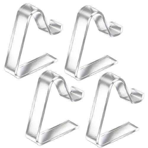 4 Stück Tischtuchklammern für Tischplatten,Transparent,Klar Tischdecke Clips Kunststoff,Tischdeckenklammer Tischabdeckungsklemmen,Tischtuch Klammer für Picknicks, Partys, Abendessen-5.1×5.1cm von XIAOJING0