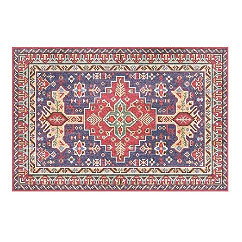 XIAOLIN Bereich Teppich Vintage Bedruckter Klassischer Perser Teppich - Waschbare Und Sorgfältige Muster Bereiche Mit Hohem Verkehrsaufkommen rutschfest Matte (Color : 05, Size : 60x90CM) von XIAOLIN