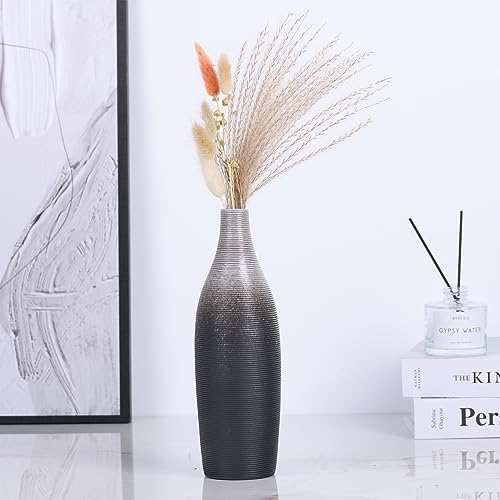 Vase schwarz, 25CM Pampasgras Keramik vase, blumenvase modern, Moderne Dekorationsvase, Blumenvase, Dekoration für Wohnzimmer, Schlafzimmer, Heimdekoration (Schwarz-Weiß-Farbverlauf) von XIAOMAGG