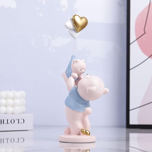 XIAOMAGG Liebesbär Ornament, niedliches Cartoon Geschenk, 26 cm großes Herz Ballon Bär Ornament, niedliche Heimdekoration (Blau) von XIAOMAGG