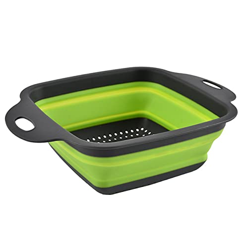 Faltbare Seiher Sieb, Klappbar Nudelsieb Küche Ordnung Abtropfsieb für Spüle von Obst Gemüse, Silikon Sieb Platzsparend Küchensieb von XIAOMAOMAO