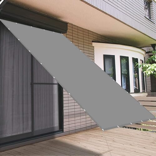 Schattiernetz mit Ösen 4.5 x 4.5 m Sichtschutz Sonnenschutz Windschutz 98% UV Plane Überdachung Leicht Und Haltbarkeit für Patio Hinterhof Rasengarten, Hellgrau von XIAOMEI