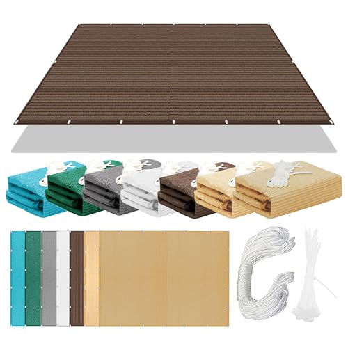 Sonnensegel Atmungsaktiv 120 x 410 cm Rechteckig Atmungsaktiv 98% UV Schutz Markisenstoff Rechtwinklig Ohne Bohren mit Ösen Segeltuch für Terrasse Balkon, braun Sonnensegel Atmungsaktiv 120 x 410 cm Rechteckig Atmungsaktiv 98% UV Schutz Markisenstoff Rechtwinklig Ohne Bohren mit Ösen Segeltuch für Terrasse Balkon, braun von XIAOMEI