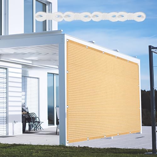 Sonnensegel Balkon 110 x 360 cm Rechteckig Atmungsaktiv Sonnenschutz Windschutz Sonnenschutz Windschutz Ohne Bohren mit Ösen Segeltuch für Terrasse Garten, Creme Farben Sonnensegel Balkon 110 x 360 cm Rechteckig Atmungsaktiv Sonnenschutz Windschutz Sonnenschutz Windschutz Ohne Bohren mit Ösen Segeltuch für Terrasse Garten, Creme Farben von XIAOMEI