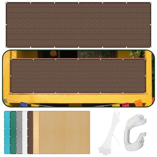 Sonnensegel mit Ösen Nach Maß 235 x 720 cm Rechteckig Atmungsaktiv 98% UV Schutz Wetterschutz Segel Baldachin mit Ösen Ohne Bohren mit Seil für Patio Hinterhof Rasengarten, braun Sonnensegel mit Ösen Nach Maß 235 x 720 cm Rechteckig Atmungsaktiv 98% UV Schutz Wetterschutz Segel Baldachin mit Ösen Ohne Bohren mit Seil für Patio Hinterhof Rasengarten, braun von XIAOMEI