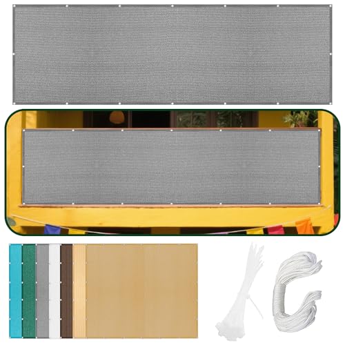 Sonnensegel mit Ösen Nach Maß 250 x 700 cm Rechteckig Atmungsaktiv 98% UV Schutz Wetterschutz Segel Baldachin mit Ösen Ohne Bohren mit Seil für Patio Hinterhof Rasengarten, Hellgrau Sonnensegel mit Ösen Nach Maß 250 x 700 cm Rechteckig Atmungsaktiv 98% UV Schutz Wetterschutz Segel Baldachin mit Ösen Ohne Bohren mit Seil für Patio Hinterhof Rasengarten, Hellgrau von XIAOMEI