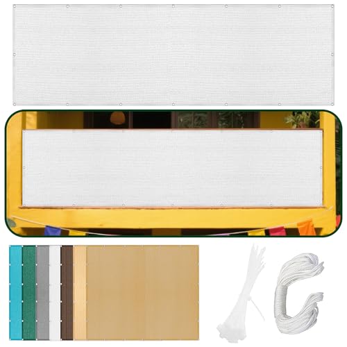 Sonnensegel mit Ösen Nach Maß 325 x 720 cm Rechteckig Atmungsaktiv 98% UV Schutz Wetterschutz Segel Baldachin mit Ösen Ohne Bohren mit Seil für Patio Hinterhof Rasengarten, Weiß Sonnensegel mit Ösen Nach Maß 325 x 720 cm Rechteckig Atmungsaktiv 98% UV Schutz Wetterschutz Segel Baldachin mit Ösen Ohne Bohren mit Seil für Patio Hinterhof Rasengarten, Weiß von XIAOMEI