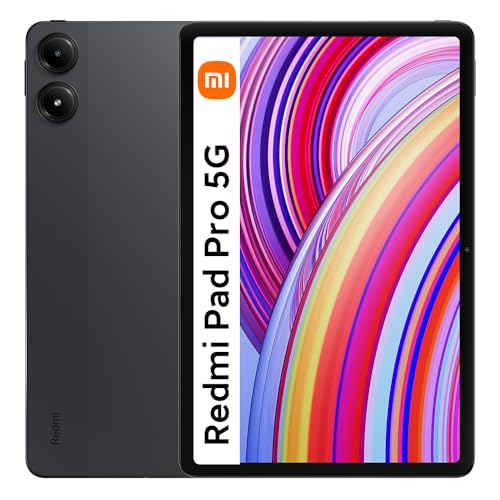 Xiaomi Redmi Pad Pro 5G Tablet 8+256GB 12.1" 2.5K Eye-Care Display HyperOS Snapdragon® 7s Gen 2 Mobile Platform 10,000mAh Large Battery Volume, with Charger (Schwarz) von XIAOMI