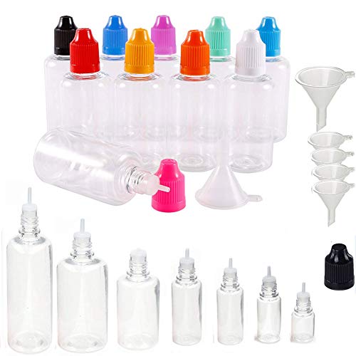 XIAONAN 20 x 5ml PET Plastik Leer Flaschen Tropfflaschen Liquidflaschen + Trichter von XIAONAN