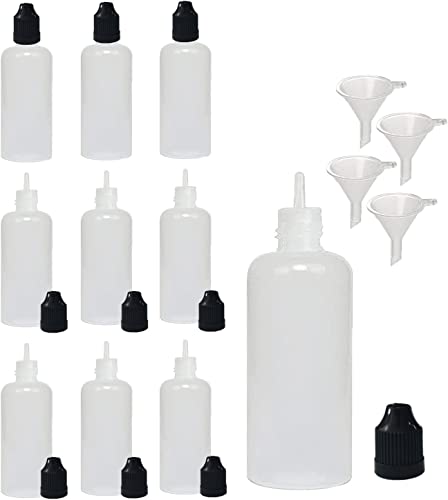 XIAONAN 5 Pack x 120ml LDPE Plastikware Leere Squeezable Dropper Flaschen mit Spitzen Abdeckung Bottles + Trichter von ShellyMall (Flaschen + Schwarz Abdeckung + Spitzen) von XIAONAN