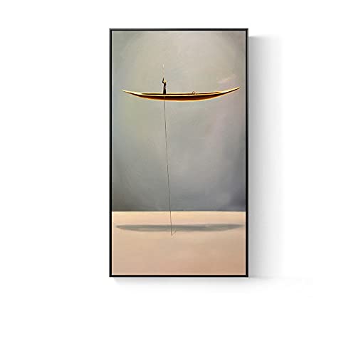 XIAONI Gemälde Abstrakt Modern,Moderne Abstrakte Rahmenlose Coole Gemälde Zen-Boot Handgemalte Strukturierte Kunstwerke Extra Große Wandkunst Wohnkultur Für Wohnzimmer Schlafzimmer,60X120Cm (23,6X von XIAONI