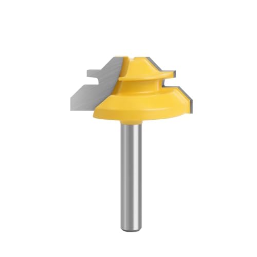 1PC 45 Grad Schloss Gehrung Router Bit Einsteckschloss Zapfen Messer Holz Fräser Werkzeug Gerade Linie Bohren Fräsen for holz(6.35x38.1mm) von XIAONIYI