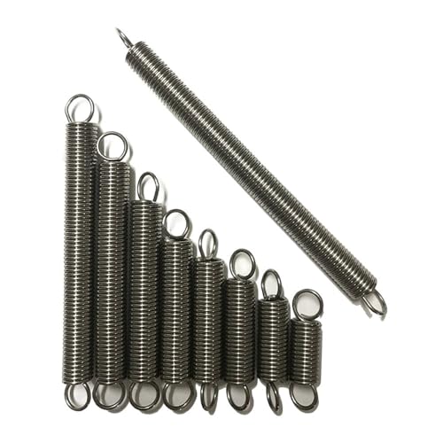 XIAONIYI 10 Stück Federstahl S-Haken Zylinderförmige Pullback-Verlängerungsfedern Spannungsspulendrahtdurchmesser 0,6 mm(45mm,6mm -0.6mm (10Pcs)) von XIAONIYI