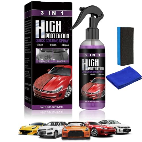 High Protection 3in1 Spray,Car Coating Spray,3 In 1 High Protection Spray,Morenting Auto Spray,3-In-1 Hoher Schutz Schnelles Auto-Beschichtung Spray,Multi Functional Coating Renewal Agent (100ml*1) von XIAOPINPI